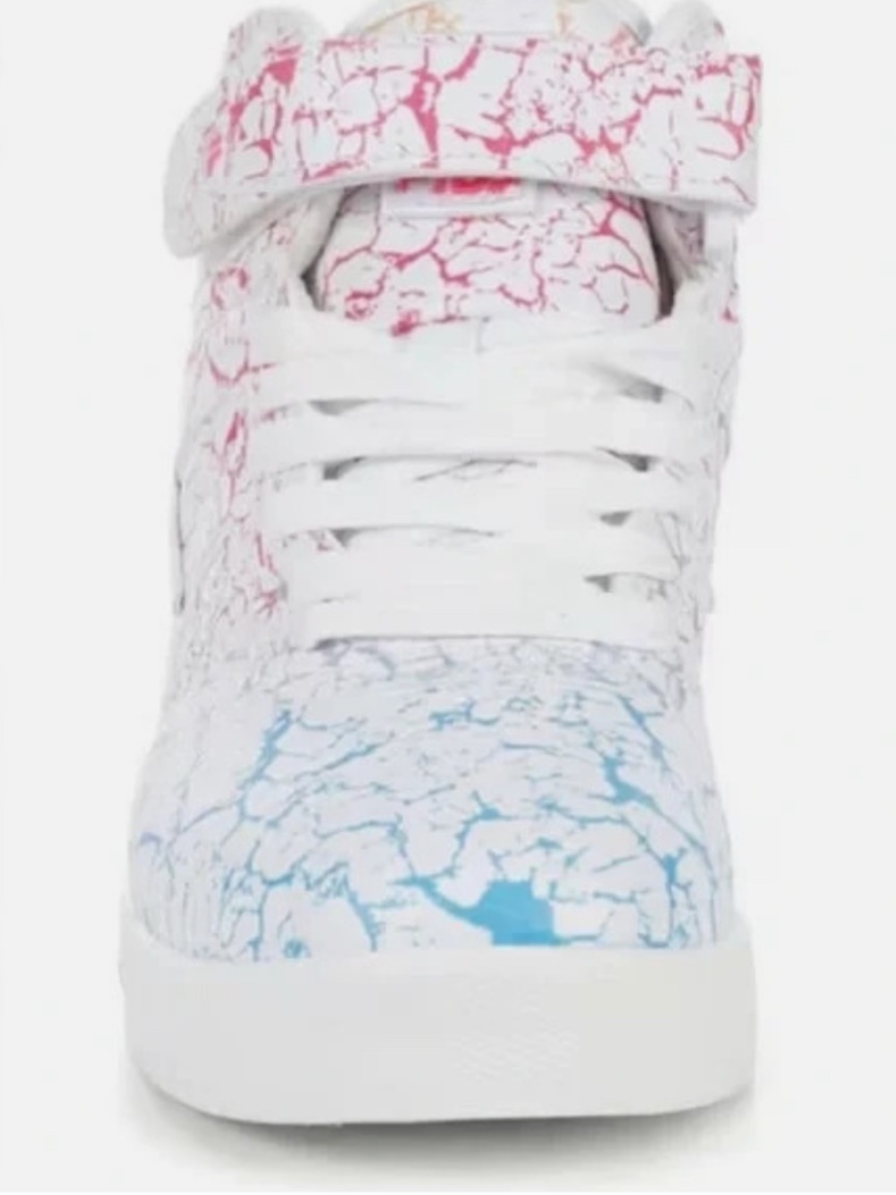FILA Vulc 13 Crackle All Over Kids High Top Sneakers White Red Blue Yellow US6.5